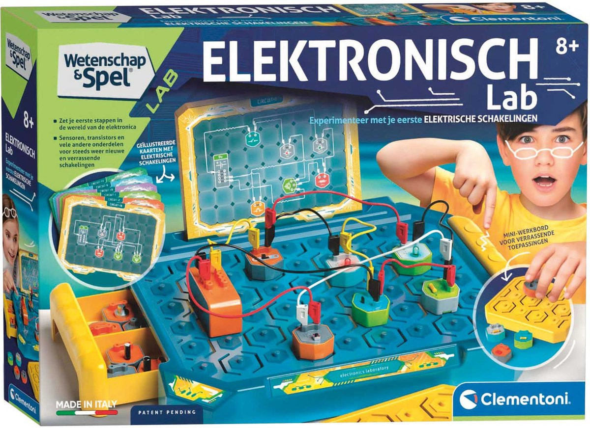 Clementoni Wetenschap & Spel - Elektronisch Lab - Speelgoed van het jaar - Experimenteerdoos - Educatief Speelgoed 8+ Jaar