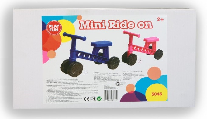 Loopfiets roze of blauw Playfun (2+)