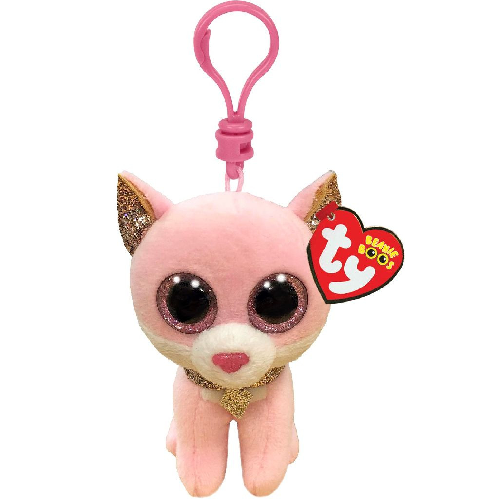 Ty Beanie Boo Clip - Fiona Pink Cat - Sleutelhanger