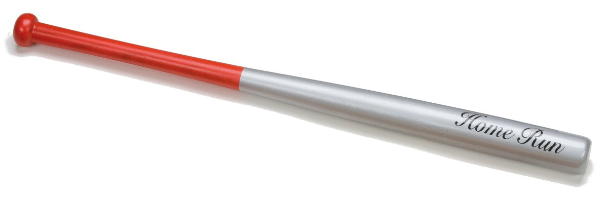 Honkbalbat - Honkbalknuppel - Rood / Zilver - Hout - 28 Inch 