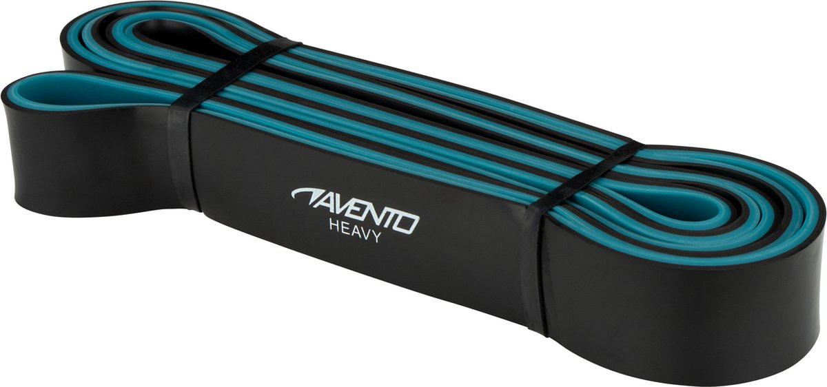 Avento Fitness Powerband - Latex -  Heavy - Zwart / Blauw